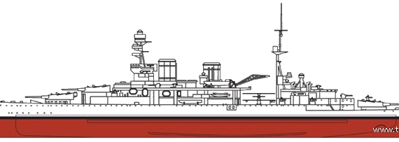 Корабль HMS Repulse {Battlecruiser] (1941) - чертежи, габариты, рисунки